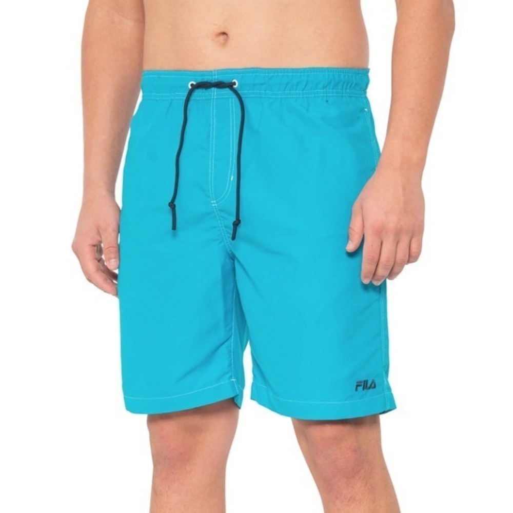 FILA Swim Trunks Mens Size Medium Blue Lateen Swim Trunk Shorts New‎